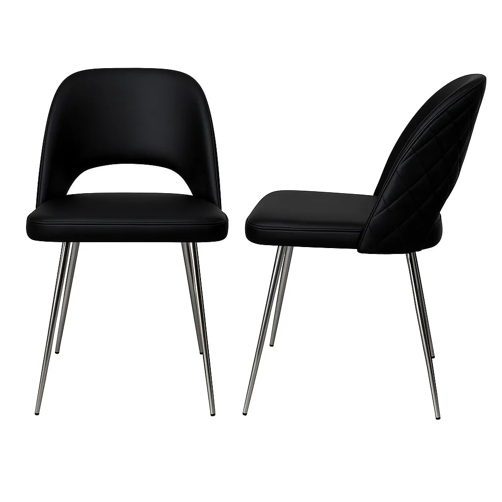 Hill Dining Chair Grey, Black & White. - Venini Furniture 
