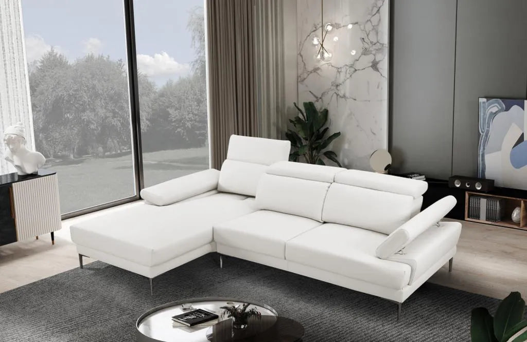 Kim Sectional in White or Grey and Left or Right - Venini Furniture 