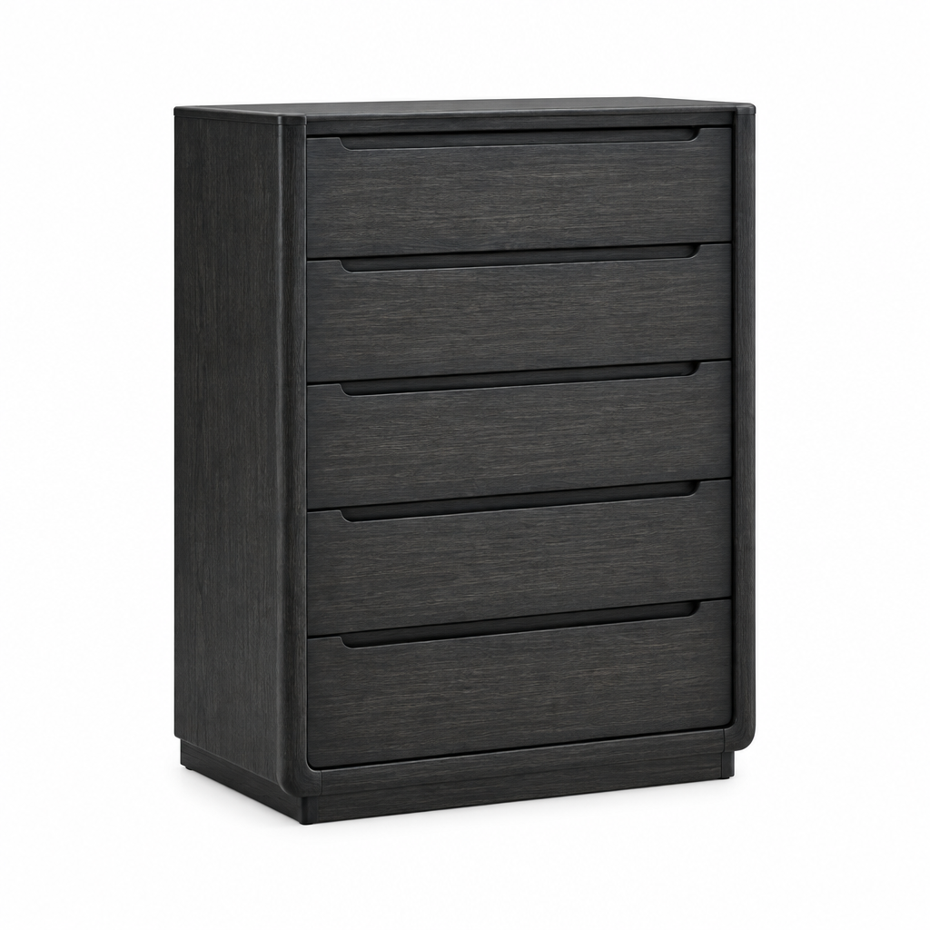 Leandro 5-Drawer Bedroom Chest Burnished Black