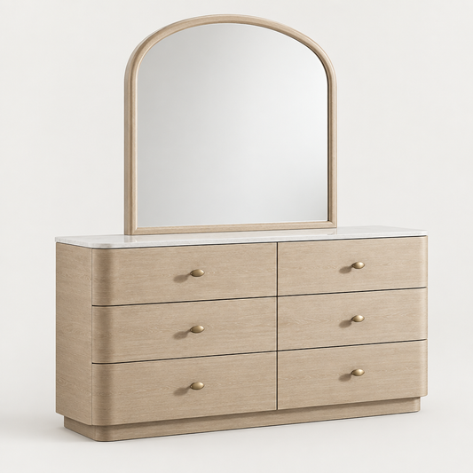 Lucaire Arched Dresser Mirror Sandstone