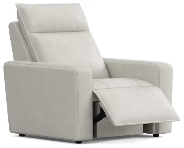 Modulartwo Light Gray Leather Dual Power Recliner - Venini Furniture 