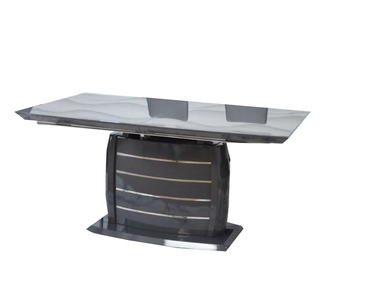 CARL Glossy DARK Grey Expandable Dining Table