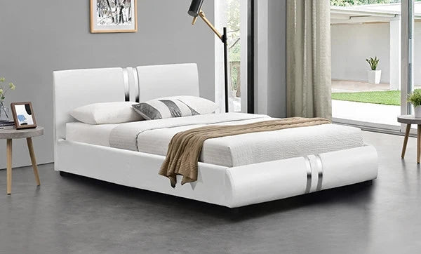 Platform Black Queen Bed With A Hydraulic Storage System