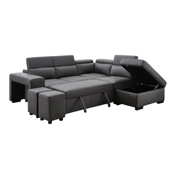 POSITANO Sectional in Dark or Light Grey and Left or Right - Venini Furniture 
