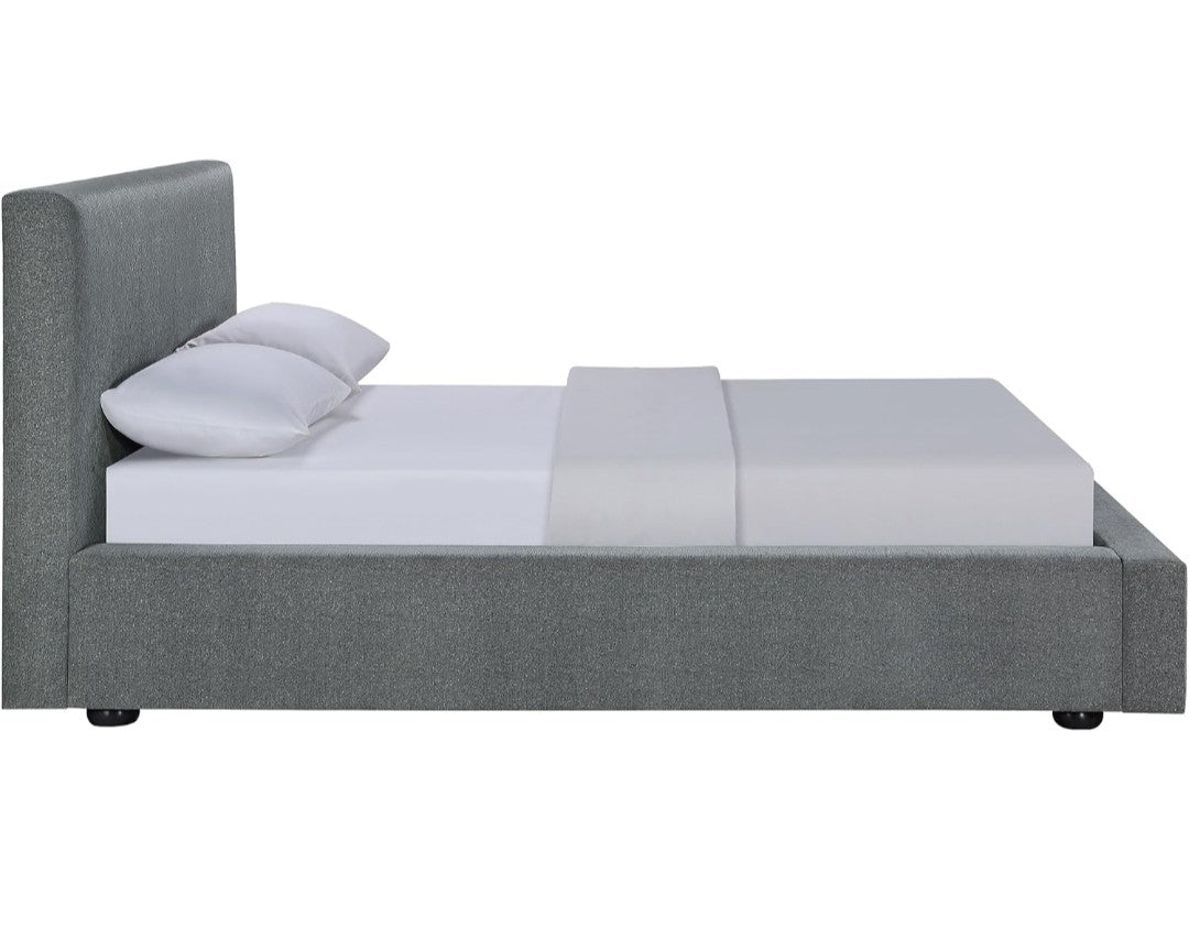 Gredory upholstered eastern King panel bed graphite