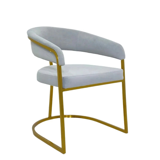 Dunia Light Grey Velvet Dining Chair