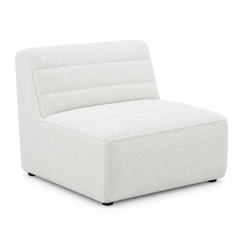 Sunny Upholstered Armless Chair Natural & Dark Charcoal