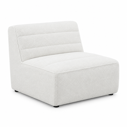 Sunny Upholstered Armless Chair Natural & Dark Charcoal
