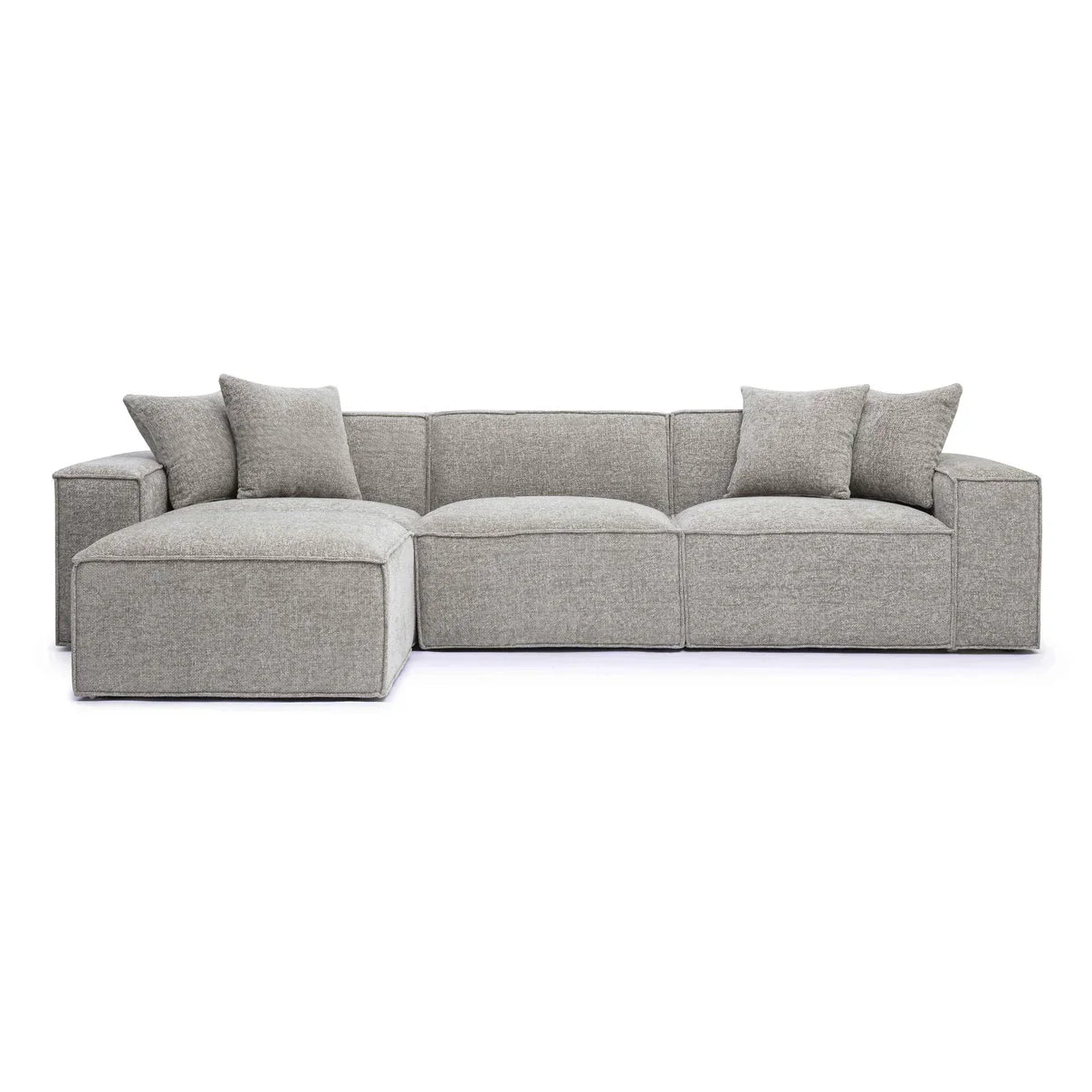 Mindy 4-Piece Chenille Basketweave Modular Sectional - Venini Furniture 