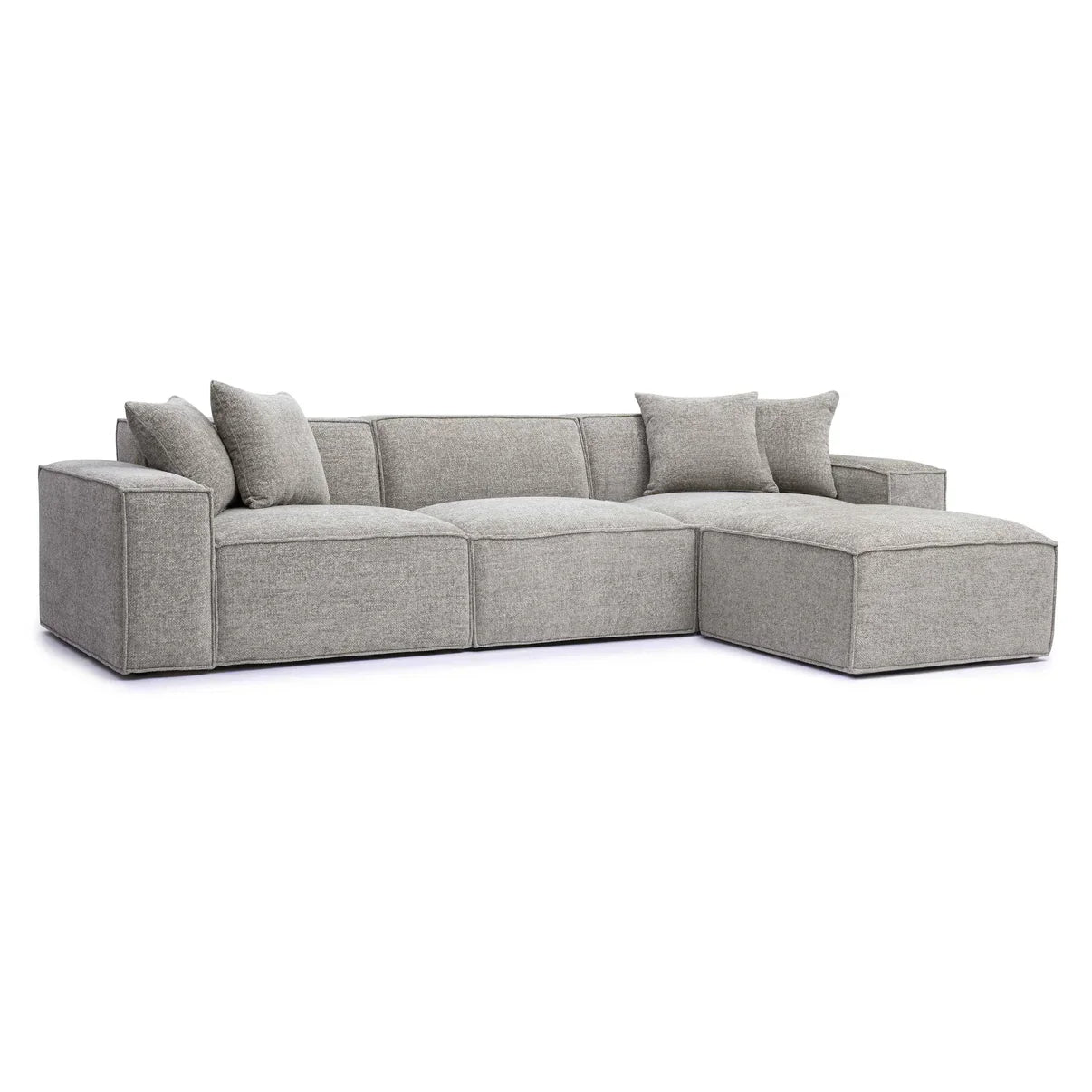 Mindy 4-Piece Chenille Basketweave Modular Sectional - Venini Furniture 