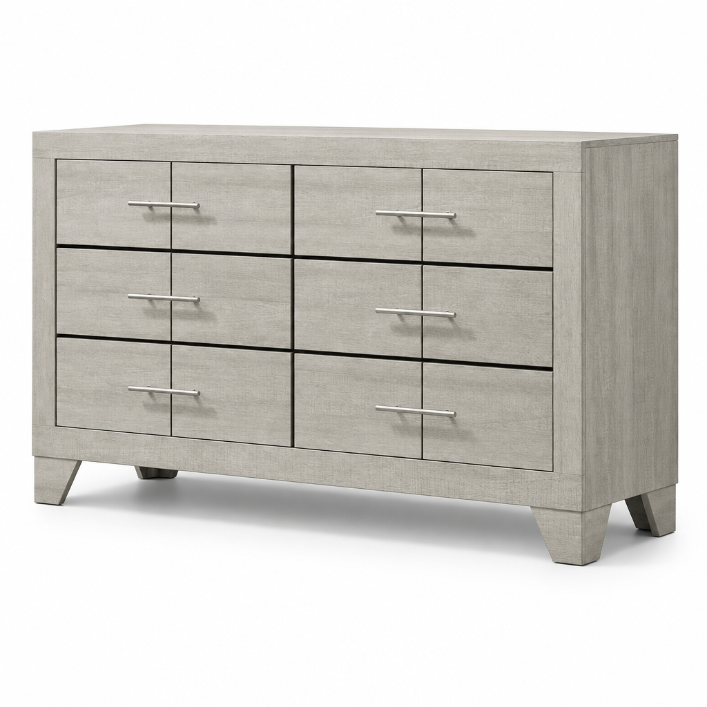 Trenton 6-Drawer Bedroom Dresser Rustic Cream