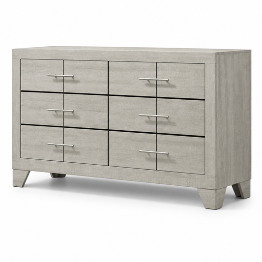 Trenton 6-Drawer Bedroom Dresser Rustic Cream