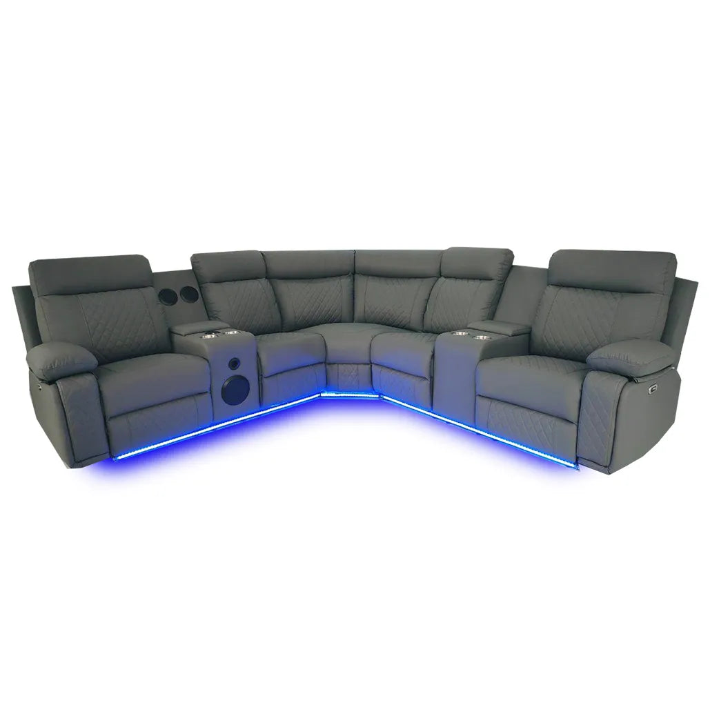 CHICAGO Power Sectional Black, Grey or white. - Venini Furniture 