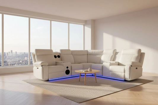 CHICAGO Power Sectional Black, Grey or white. - Venini Furniture 